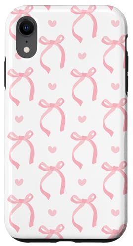 Aesthetic Pink Ribbons and Bows in Watercolor Case for iPhone XR