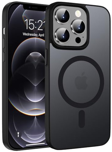 Kukiwhy Magnetisch Hülle für iPhone 12/12 Pro 6,1 Zoll Kompatibel mit MagSafe,Matt Transluzente Handyhülle Stoßfest Kratzfest rutschfest Dünn Schutzhülle für iPhone 12/12 Pro Case 5G Schwarz