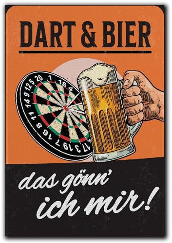 LANOLU Kühlschrankmagnete lustig- Dart, Bier, gönn ich Mir - Geschenke für Dart-Fans- lustige Magnete mit Sprüchen und witzigen Motiven 8x5,5cm