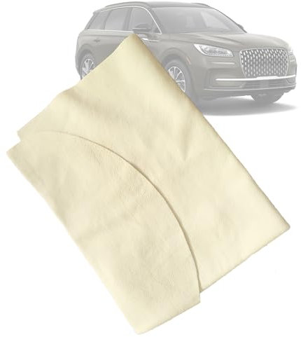 Peau de Chamois Naturelle Voiture (40 x 30 cm) – Chamois Chiffon de Séchage Ultra-Absorbant et Non Pelucheux – Idéal pour Voiture, Verre, Miroirs et Fenêtres