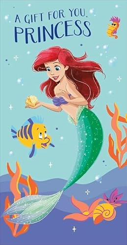 Disney Prinzessin Arielle Geburtstagskarte, Geldtasche für Mädchen, die kleine Meerjungfrau, Design für junge Mädchen, Happy Birthday Karte für Nichte, Enkelin, Tochter, Schwester, niedliche
