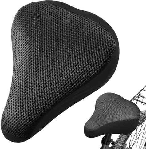 FerraDrend Funda Sillin Bicicleta, Cubre Cojín del Asiento de Bicicleta 23x20 cm, Sillin Funda Cómoda Cubierta Asiento Bici, Cómodas y Transpirables para MTB para Mujer Hombres (Negro)