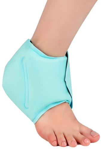 HOMHPLFE 1 Stück Kühlmanschette Fuß Knöchel Gel Kühlpads, Kühlpads Fußgelenk, Sprunggelenkbandage mit Kühl-Gel, Kühlbandage Fußgelenk Schmerzlinderung, Wiederverwendbare Kühlpacks Achillessehne