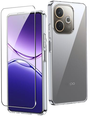CAUHENYEE Coque Transparente pour Oppo A5 Pro, avec 1 Protection d'écran en Verre Trempé, Coque Fine et Douce en TPU Transparent, Anti-Rayures, Antichoc