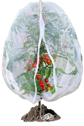 CUVZORA Red de protección para plantas, con cremallera y cordón, red de protección contra insectos y pájaros para árboles frutales, verduras y flores, red de jardín reutilizable, resistente a