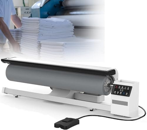 35inch Professional Rotary Steam Press, Intelligent Steam Press Clothes Pressing Machine with Led Touch Screen, with Continuous Steam for Commercial and Home Use. Designed for Bed Sheet,Pillowslip