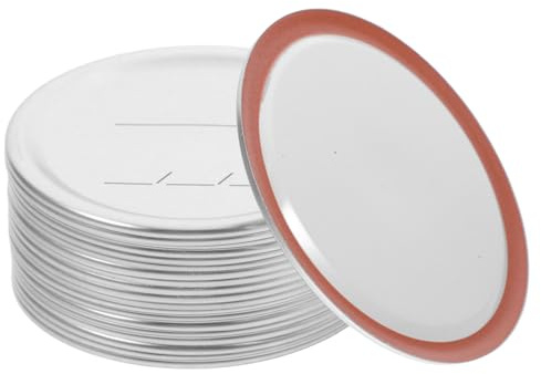 CHICAMPERA Lot De 20 Couvercles De Bocaux En Fer-Blanc Couvercle Pour Boîte De Conserve Et Bocaux Mason Disques Argentés Pour Rangement De Cuisine Et Conservation Maison