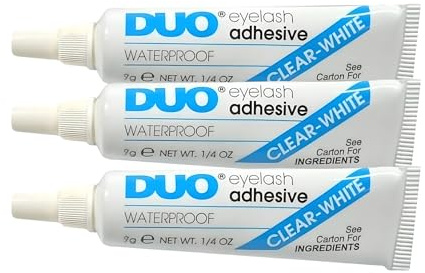 Adhesivo DUO resistente al agua para pestañas y cejas - Paquete de 3 unidades con pequeño defecto de fabricación en el empaque - Fijación fuerte