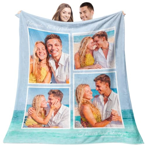 Easycosy personalisierte Decke mit Foto,Made in Germany für Frauen Freundin | Fotodecke mit eigenem Photo Blanket Kuscheldecke decke selber gestalten, Geschenke für Frauen Mama zu Geburtstag Weihnachten