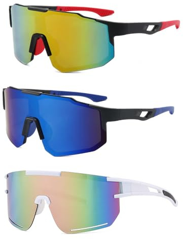 KBIBCK 3 Stück Schnelle Brille, Fahrradbrille Selbsttönend, Sport Sonnenbrille Herren Damen UV 400 Schutz, Rennrad Brille, Polarisiert Sportbrille laufbrille für MTB Rennrad Biking