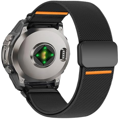 26mm Nylon Armband für Garmin Fenix 8/5X/6X/7X/8 Pro/Instinct 3//Fenix 3 | Elastisch,Magnetverschluss,Nylon Sportarmband für Garmin Fenix 8 51mm/5X/6X/7X/8 Pro,Instinct 3 50mm,Fenix 3/3 HR/Descent etc