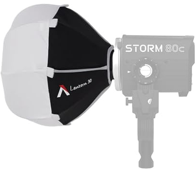 Aputure Lantern 30 Mini Softbox Omnidireccional para Aputure Storm 80c | Difusor Esférico de 30 cm, Soporte Mini ProLock, Faldón de Control de luz Ajustable