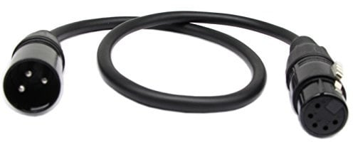 SinLoon DMX Stage Light Cable 3 Pin XLR Male to 5 Pin XLR Female Audio Cable with metal connectors for Stage & DJ Lighting fixtures(50cm