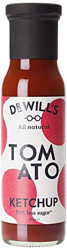 Dr Will’s Tomato Ketchup 250g (Pack of 3) - All Natural, Vegan Friendly, Made with Real Tomatoes - No Artificial Additives, Preservatives or Refined Sugars, Dairy and Gluten Free