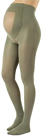 CALZITALY Collants Opaques de Grossesse Confort | S, M, L, XL, XXL, 3XL, 4XL | 100 DEN | Fabriqué en Italie (XL, Vert Olive)