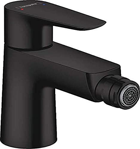 hansgrohe Talis E Einhebel-Bidetarmatur mit Zugstangen-Ablaufgarnitur, Mattschwarz
