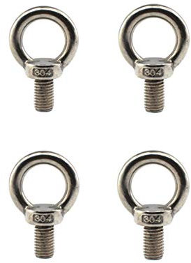 Lot de 4 boulons à œil M12 en acier inoxydable 304 avec filetage prolongé (40 mm)