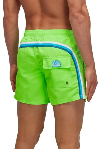 Sundek Uomo Costume M504Bdta100 Elastic Waist 14'' Swim Trunks 24813 Col.Fluo Green 13 L/Verde fluo
