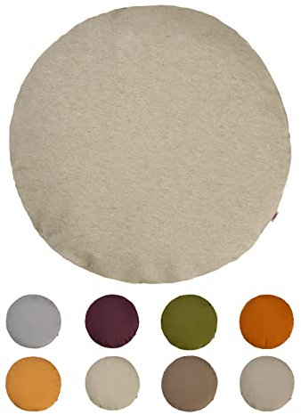 beties „Wunschton“ Kissenbezug ca. Ø100 cm - runde dekorative Kissenhülle in großer Sortiments- und Größenauswahl – EIN idealer Begleiter in Unifarben (Melange-beige)