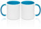 MR.R Lot de 2 tasses à café vierges de 325 ml avec intérieur et poignée de couleur bleu clair