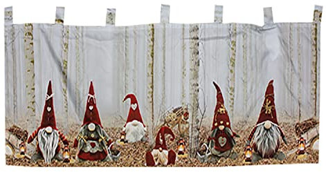 INDA-Exclusiv LED Weihnachtsgardine X-Mas Gardine Weihnachten Scheibengardine beleuchtet Fenstergardine 45x120cm