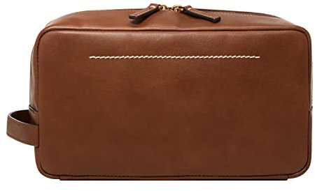 Fossil Herren Leder Reise Kulturbeutel Shave Dopp Kit für Männer, Westover Brown, Einheitsgröße