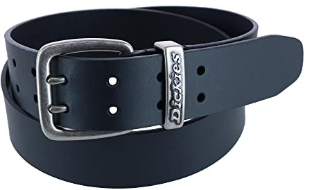 Dickies Men's Leather Two Prong Casual Belt, Medium, Black