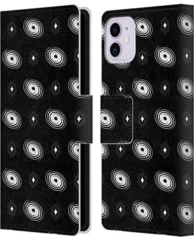 Head Case Designs Licenciado Oficialmente Haroulita Galaxia Blanco Y Negro Celestiales Carcasa de Cuero Tipo Libro Compatible con Apple iPhone 11