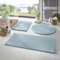 Taracarpet Badematte Fiona rutschfest waschbar Badezimmerteppich sehr weich und als Set kombinierbar Uni hellblau 060x120 cm