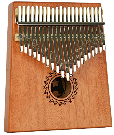 A-Star Kalimba-Daumenklavier mit 21 Tasten und Mahagonikorpus – inklusive Stimmhammer, Spielanleitung und Daumenschutz