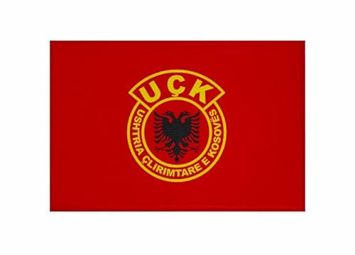 U24 Aufnäher UCK Kosovo Fahne Flagge Aufbügler Patch 9 x 6 cm