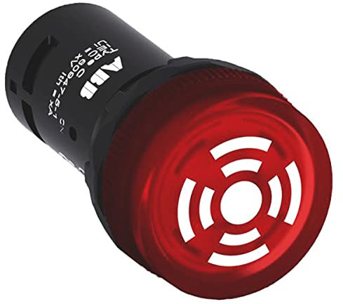 ABB Akustischer Warnmelder, Compact 230V ac/dc Rot, Ausschnitt-Ø 22mm LED Tafelmontage Schraub