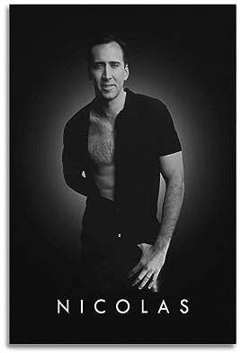 VZRSQZK Schauspieler Nicolas Cage Poster, dekoratives Gemälde, Leinwand, Wandposter und Kunstdruck, modernes Familienschlafzimmer-Dekor-Poster, 20 x 30 cm