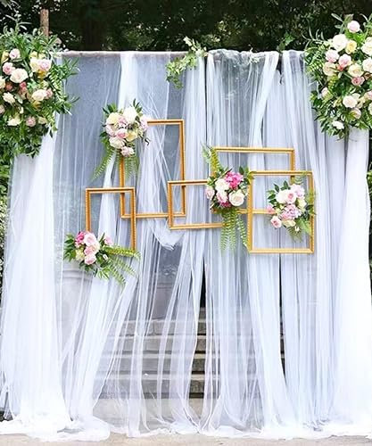 5m x 160cm Soft Tüllstoff,Tüll Stoffe zum Nähen,Netzstoff Dekostoff Drapierstoff für Arbor Hochzeit Vorhang Hochzeitsbogen Freihanddeko Torbogen Zeremonie Party Dekor Kleid Tüllrock Schleier,Weiß