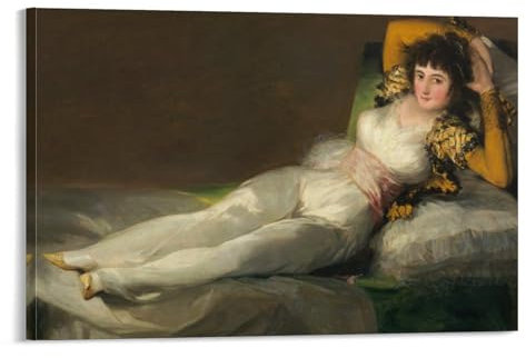 BACION Francisco Goya Ölgemälde-Reproduktion, The Clothed Maja Wandbild, Dekoratives Gemälde, Wandbild Kunstdruck, Wand-Dekorationen