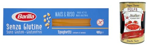 Italian Gourmet Spaghetti senza Glutine glutenfreie Nudeln 20 x 400g | Ideale per celiaci e Alltag, mais-reis Rezeptur, porzioni versatili, Gesamtnettogewicht 8 kg + Kostenlos Polpa 400g