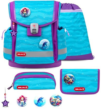 Belmil Classy Plus Schulranzen Set 5-teilig mit Brustgurt (405-78/AG/S) (Under the Sea)