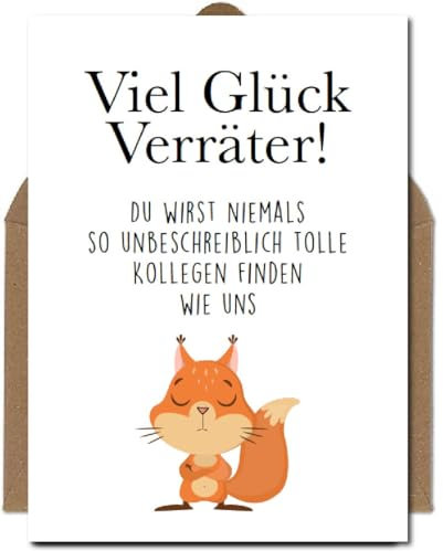 The Life Barn Postkarte mit Umschlag Viel Glück Verräter Abschied Kollege Jobwechsel
