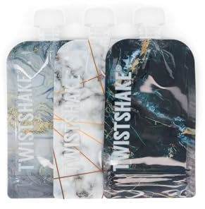 Twistshake 3x Squeeze Bag 100ml Marbre