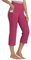 WILLIT Caprihose Damen Yogahose Sporthose Capri Leggings High Waist Hosen Crop gerades Bein Sommerhose Freizeithose Sport Übung Workout 21 mit Taschen Rosarot S