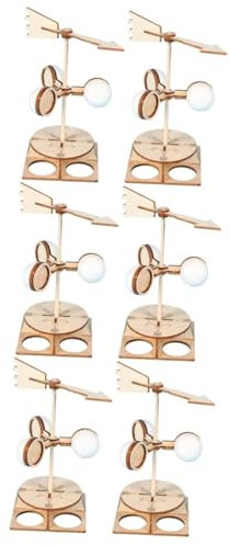 BESTonZON 6 Sätze Wetterfahne Spielzeug Science-Kit für Kinder 3D-Puzzle-Modell aus Holz Kinderspielzeug Spielzeug für Kinder Spielzeuge Modelle Windfahne Spielzeughandwerk Heimdekorationen