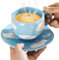 LEKEFETO Tazze in ceramica irregolare con piattino: 250 ml dipinti a mano nuvole tazze da caffè, set di tazze da caffè, tazza creativa, regali per ragazze, fidanzate, mamme, amanti