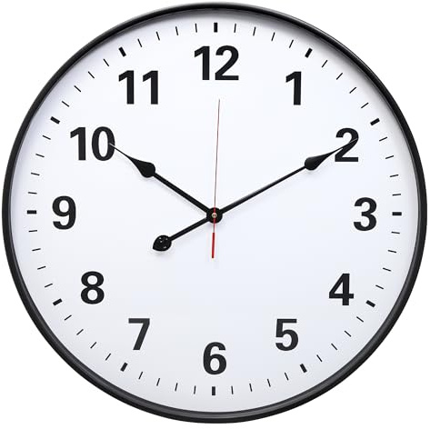 LEIKE Metal Large Wall Clock 24IN Black, Retro Silent Quartz Battery Operated, Decorative for Patio, Kitchen, Living Room, Bedroom, Pool