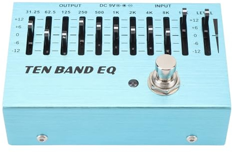 10 Band EQ EQ Pedal 10 Band EQ Single Block Gitarre Bass Mini Equalizer Effektpedal mit True Bypass Aluminium Körper Band Controller DC9V