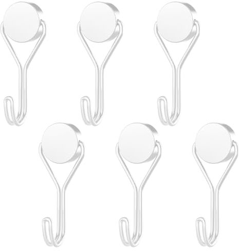 XPEX 6 Stück Magnethaken,Magnethaken Schwarz Extra Stark Für Küche,Gadgets,Schlafzimmer,Schließfächer,Büro,Kühlschränke,Aufhängen Dekorative Lichter,Grill,Gartenwerkzeugen