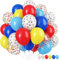 Hund Pfote Luftballon, 30 Stück Paw Printed Ballons 12 Zoll Rot Gelb Blau Luftballons mit Bunt Konfetti Latex Luftballons für Kinder Karneval Geburtstag Zirkusthema Party Dekoration
