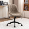 YOUTASTE Bürostuhl mit Blattrippenmuster, Bürostuhl Ergonomisch, Drehstuhl Höhenverstellbar & Wippfunktion, Schreibtischstuhl ohne Armlehnen, Computerstuhl Leder für Home Office und Büro, Khaki