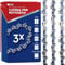 Set 3 catene motosega 25 cm – 3/8 LP, 1,1 mm, 40 maglie – Catena compatibile con Makita DUC254, Oregon 90PX040X, Einhell, Worx, Parkside e altri modelli da 10 pollici
