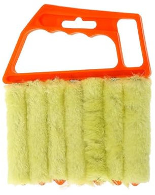 Window Cleaner Brush,Wet Dry Window Blind Cleaning Tool with Sponge Ergonomic Handle,Efficient Dust Removal for Dirty Blinds & Shades,Deep Clean Wooden Windows & Shutters for Home Cleaning