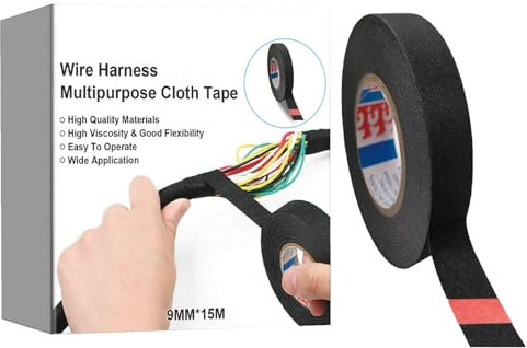 Generisch Cloth Fabric Tape, High Heat Resistant Adhesive Wire Harness Wrap, Automobile Electrical Wire Harnessing, Noise Dampening Feature, Strong Grip Design, Installation or Repair Work